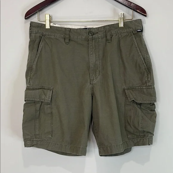 Vans Men's Olive Green Cargo Shorts Ripstop Cotton Utility Size 32 - Picture 10 of 10